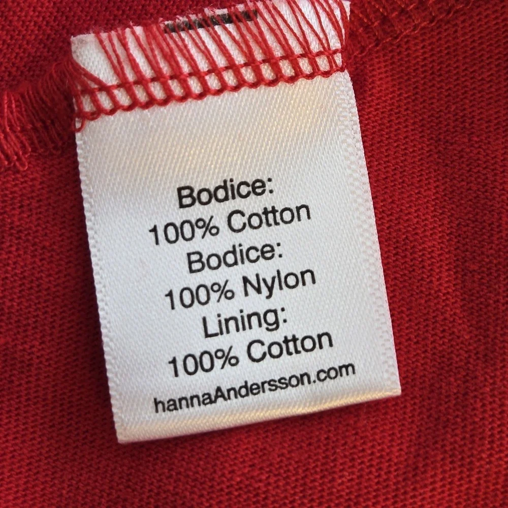 Hanna Andersson‎ Girls Red Tulle Ruffle Dress Size 10 140 Cm Cotton Bodice Lined